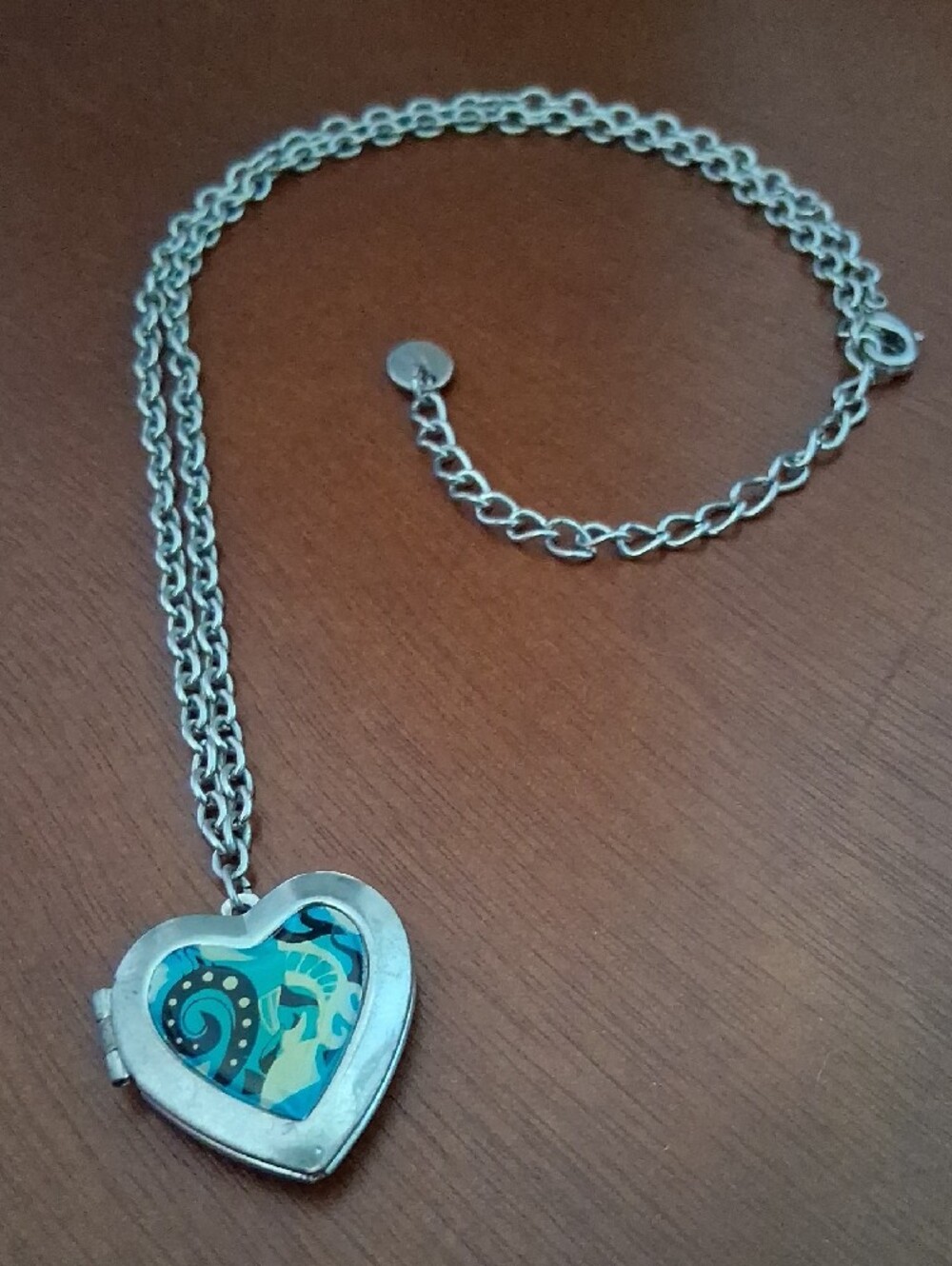 Silver Heart Locket Necklace  KK110